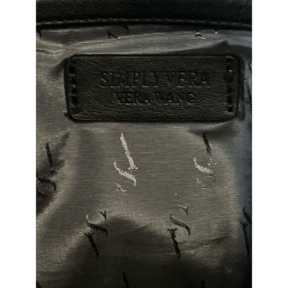 Simply Vera Vera Wang Black Faux Leather Mini Backpack – Textured Trim – Modern - Picture 9 of 11